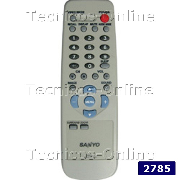 2785 Control Remoto TV JXMTF JXMTG SANYO PHILCO ADMIRAL