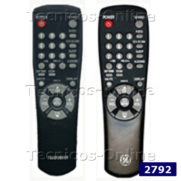 2792 CONTROL REMOTO TV GAL ELECTRIC SAMSUNG S DORADA TELEFUNKEN
