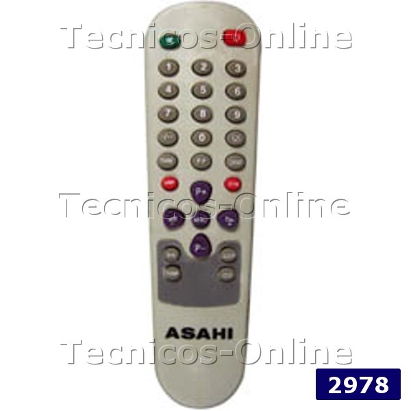 2978 Control Remoto TV ASAHI DURABRAND PANORAMIC CROWN MUSTANG