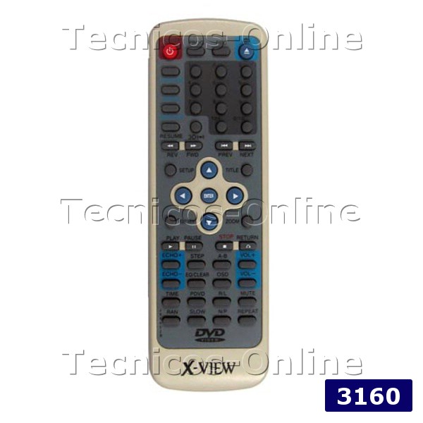 3160 Control Remoto DVD X-VIEW CASA HOME SOLTECH