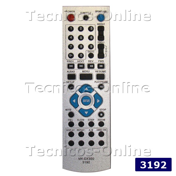 3192 Control Remoto DVD MK-DX350 MK TECH EMBASSY