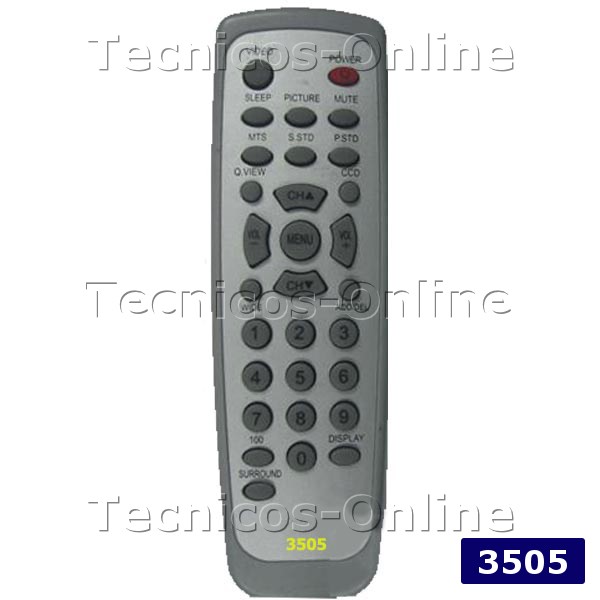 3505 Control Remoto TV SEIKO PHILCO