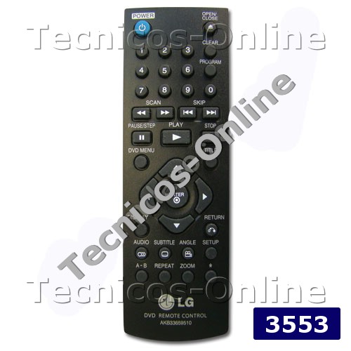 3553 Control Remoto DVD LG AKB33659510