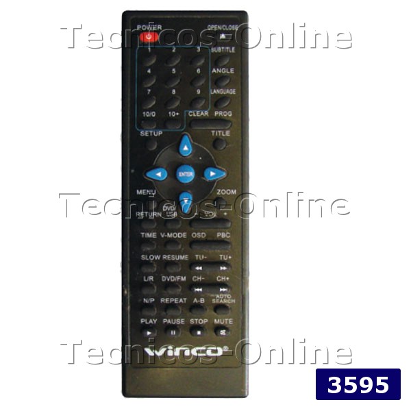 3595 Control Remoto DVD WINCO BGH