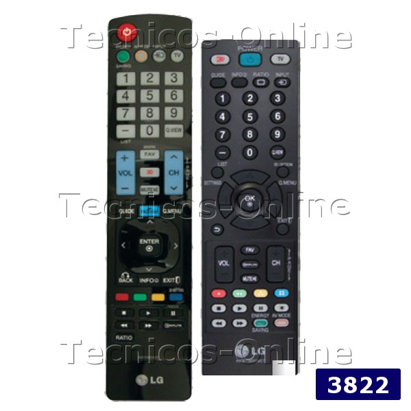 3822 Control Remoto LCD AKB73756511 LG 3D