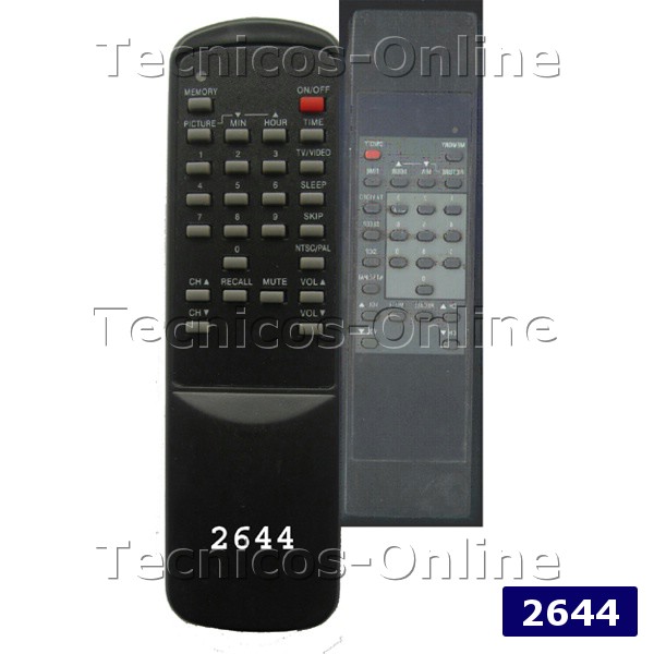 2644 Control Remoto TV CROWN MUSTANG DELOS PHILCO SANSEI
