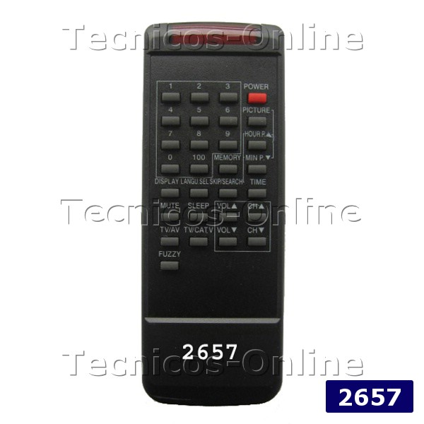 2657 Control remoto TV RM7A ADMIRAL CROWN MUSTANG AUDINAC NOBLEX