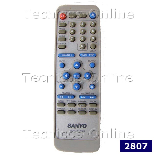 2807 Control Remoto DVD DVD-1250U NOBLEX PHILCO SANYO