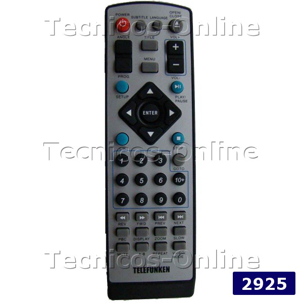 2925 Control Remoto DVD ADMIRAL; BGH; GRUNDIG; TELEFUNKEN