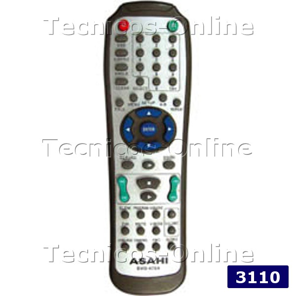 3110 Control Remoto DVD DVD-478A ASAHI