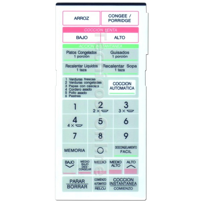 3224 Membrana-Frente de Microondas VARIOS MODELOS MD141 FA366