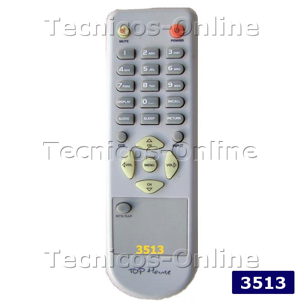 3513 CONTROL REMOTO TV TOP HOUSE