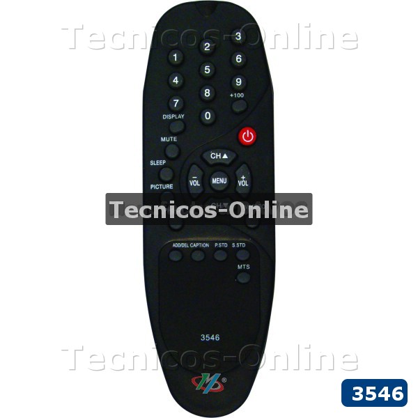 3546 Control Remoto TV RD3400 AUDINAC CON MTS STD ADMIRAL