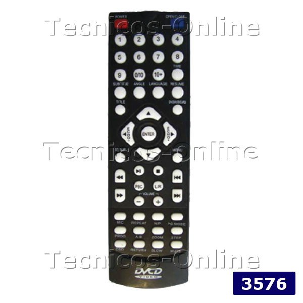 3576 control Remoto DVD PLATINUM HD VCD-029