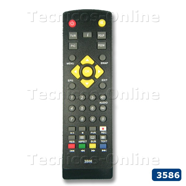 3586 Control remoto Coradir DTV2000 Az-America T610 Plus