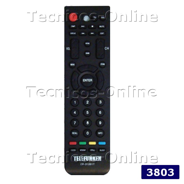 3803 Control Remoto LCD BGH TELEFUNKEN ER-31201T