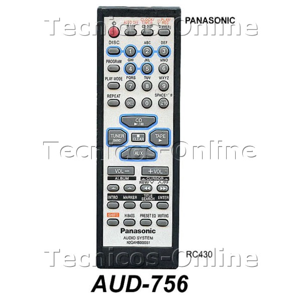 AUD-756 Control Remoto RC430 PANASONIC Audio