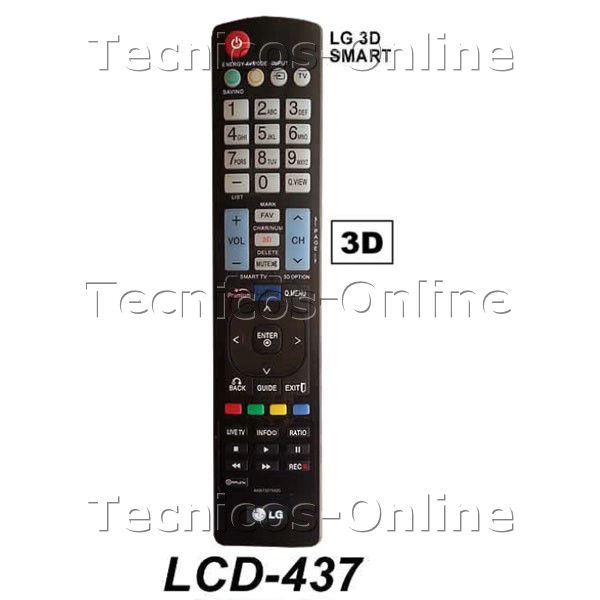 LCD-437 Control Remoto TV LCD LG 3D SMART