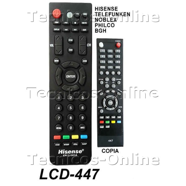 LCD-447 Control Remoto TV LCD TELEFUNKEN PHILCO NOBLEX HISENSE B