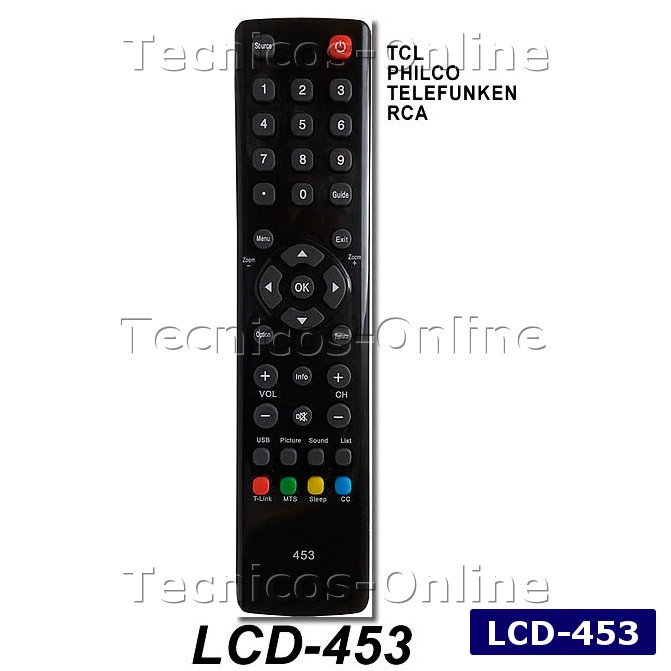 LCD-453 Control Remoto LCD TCL PHILCO TELEFUNKEN RCA