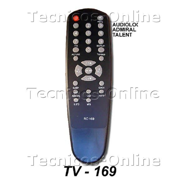 TV-169 Control Remoto TV  ADMIRAL TALENT